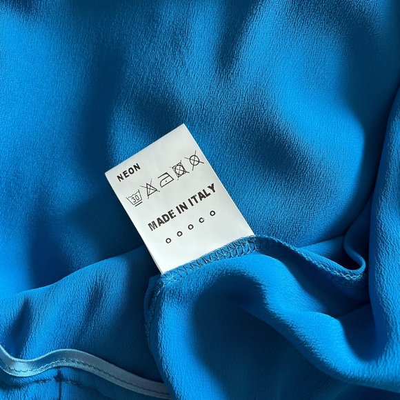 $280 NWT Mariella Rosati Made In Italy Blue Zip Up Top Blouse Long Sleeve 40IT - Picture 12 of 17